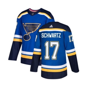 Adidas St. Louis Blues #17 Jaden Schwartz Authentic Royal Blue Home NHL Jersey