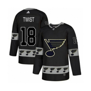 Adidas St. Louis Blues #18 Tony Twist Authentic Black Team Logo Fashion NHL Jersey
