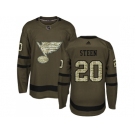 Adidas St. Louis Blues #20 Alexander Steen Green Salute to Service Stitched NHL Jersey