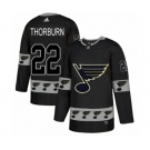 Adidas St. Louis Blues #22 Chris Thorburn Authentic Black Team Logo Fashion NHL Jersey