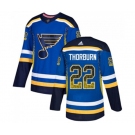 Adidas St. Louis Blues #22 Chris Thorburn Authentic Blue Drift Fashion NHL Jersey