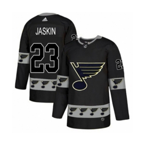 Adidas St. Louis Blues #23 Dmitrij Jaskin Authentic Black Team Logo Fashion NHL Jersey