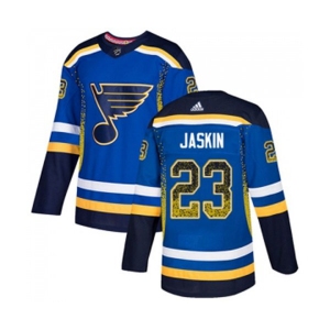 Adidas St. Louis Blues #23 Dmitrij Jaskin Authentic Blue Drift Fashion NHL Jersey