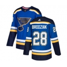 Adidas St. Louis Blues #28 Kyle Brodziak Authentic Royal Blue Home NHL Jersey