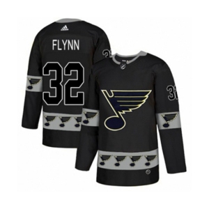 Adidas St. Louis Blues #32 Brian Flynn Authentic Black Team Logo Fashion NHL Jersey