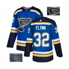 Adidas St. Louis Blues #32 Brian Flynn Authentic Royal Blue Fashion Gold NHL Jersey