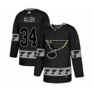 Adidas St. Louis Blues #34 Jake Allen Authentic Black Team Logo Fashion NHL Jersey