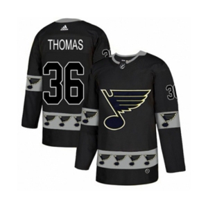 Adidas St. Louis Blues #36 Robert Thomas Authentic Black Team Logo Fashion NHL Jersey
