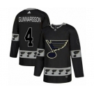 Adidas St. Louis Blues #4 Carl Gunnarsson Authentic Black Team Logo Fashion NHL Jersey