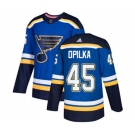 Adidas St. Louis Blues #45 Luke Opilka Authentic Royal Blue Home NHL Jersey