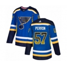 Adidas St. Louis Blues #57 David Perron Authentic Blue Drift Fashion NHL Jersey