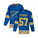 Adidas St. Louis Blues #57 David Perron Authentic Navy Blue Alternate NHL Jersey