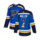 Adidas St. Louis Blues #7 Joe Mullen Authentic Blue USA Flag Fashion NHL Jersey