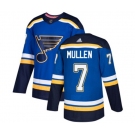 Adidas St. Louis Blues #7 Joe Mullen Authentic Royal Blue Home NHL Jersey