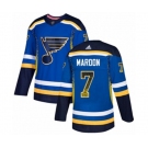 Adidas St. Louis Blues #7 Patrick Maroon Authentic Blue Drift Fashion NHL Jersey