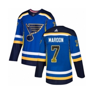 Adidas St. Louis Blues #7 Patrick Maroon Authentic Blue Drift Fashion NHL Jersey