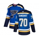 Adidas St. Louis Blues #70 Oskar Sundqvist Authentic Royal Blue Home NHL Jersey