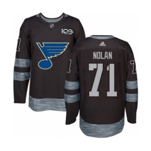 Adidas St. Louis Blues #71 Jordan Nolan Authentic Black 1917-2017 100th Anniversary NHL Jersey