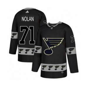 Adidas St. Louis Blues #71 Jordan Nolan Authentic Black Team Logo Fashion NHL Jersey