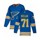 Adidas St. Louis Blues #71 Jordan Nolan Authentic Navy Blue Alternate NHL Jersey