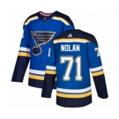 Adidas St. Louis Blues #71 Jordan Nolan Authentic Royal Blue Home NHL Jersey