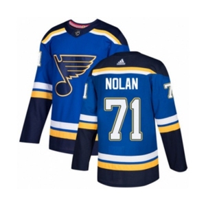 Adidas St. Louis Blues #71 Jordan Nolan Authentic Royal Blue Home NHL Jersey