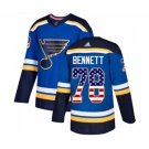 Adidas St. Louis Blues #78 Beau Bennett Authentic Blue USA Flag Fashion NHL Jersey