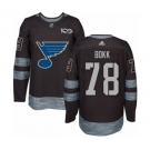 Adidas St. Louis Blues #78 Dominik Bokk Authentic Black 1917-2017 100th Anniversary NHL Jersey