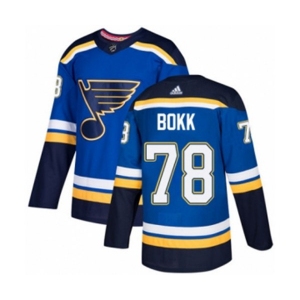 Adidas St. Louis Blues #78 Dominik Bokk Authentic Royal Blue Home NHL Jersey