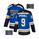 Adidas St. Louis Blues #9 Scottie Upshall Authentic Royal Blue Fashion Gold NHL Jersey