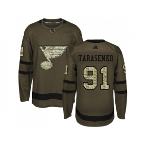 Adidas St. Louis Blues #91 Vladimir Tarasenko Green Salute to Service Stitched NHL Jersey
