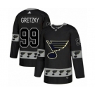 Adidas St. Louis Blues #99 Wayne Gretzky Authentic Black Team Logo Fashion NHL Jersey