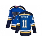 Men Adidas St. Louis Blues #11 Brian Sutter Blue Home Authentic Stitched NHL Jersey