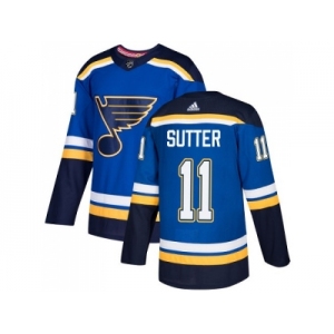 Men Adidas St. Louis Blues #11 Brian Sutter Blue Home Authentic Stitched NHL Jersey