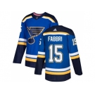 Men Adidas St. Louis Blues #15 Robby Fabbri Blue Home Authentic Stitched NHL Jersey