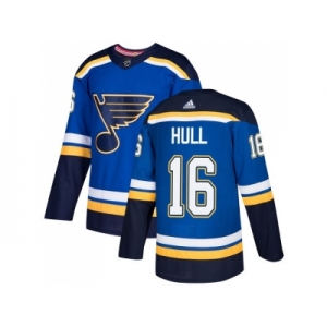 Men Adidas St. Louis Blues #16 Brett Hull Blue Home Authentic Stitched NHL Jersey