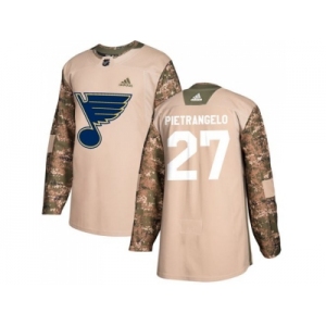 Men Adidas St. Louis Blues #27 Alex Pietrangelo Camo Authentic 2017 Veterans Day Stitched NHL Jersey