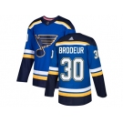 Men Adidas St. Louis Blues #30 Martin Brodeur Blue Home Authentic Stitched NHL Jersey