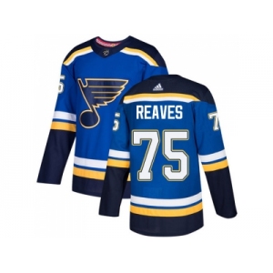 Men Adidas St. Louis Blues #75 Ryan Reaves Blue Home Authentic Stitched NHL Jersey