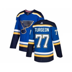 Men Adidas St. Louis Blues #77 Pierre Turgeon Blue Home Authentic Stitched NHL Jersey