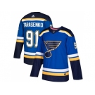 Men Adidas St. Louis Blues #91 Vladimir Tarasenko Blue Home Authentic Stitched NHL Jerse