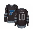 Men Adidas St.Louis Blues #10 Brayden Schenn Black 1917-2017 100th Anniversary Stitched NHL Jersey