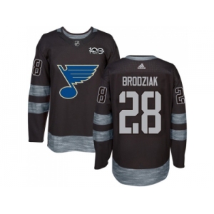 Men Adidas St.Louis Blues #28 Kyle Brodziak Black 1917-2017 100th Anniversary Stitched NHL Jersey