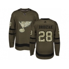 Men Adidas St.Louis Blues #28 Kyle Brodziak Green Salute to Service Stitched NHL Jersey