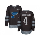 Men Adidas St.Louis Blues #4 Carl Gunnarsson Black 1917-2017 100th Anniversary Stitched NHL Jersey