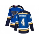 Men Adidas St.Louis Blues #4 Carl Gunnarsson Blue Home Authentic Stitched NHL Jersey