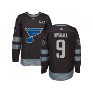 Men Adidas St.Louis Blues #9 Scottie Upshall Black 1917-2017 100th Anniversary Stitched NHL Jersey