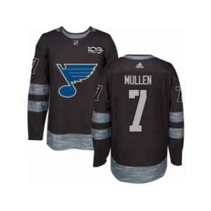 Men's Adidas St. Louis Blues #7 Joe Mullen Authentic Black 1917-2017 100th Anniversary NHL Jersey