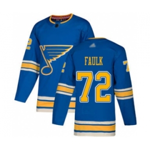 Men's Blues #72 Justin Faulk Blue Alternate Authentic Stitched Hockey Jersey