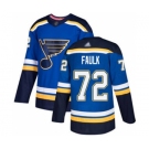 Men's Blues #72 Justin Faulk Blue Home Authentic Stitched Hockey Jersey